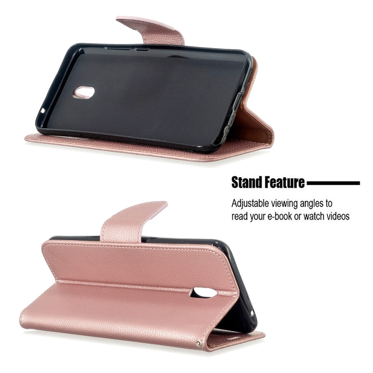 For Xiaomi Redmi 8A Litchi Texture Pure Color Horizontal Flip PU Leather Case with Holder & Card Slots & Wallet & Lanyard