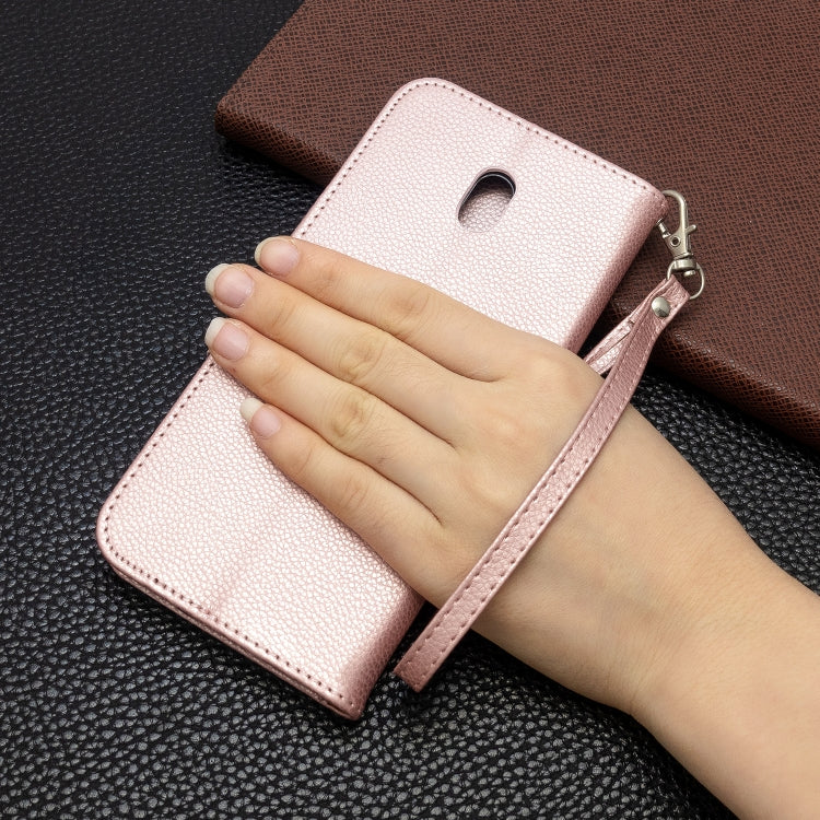 For Xiaomi Redmi 8A Litchi Texture Pure Color Horizontal Flip PU Leather Case with Holder & Card Slots & Wallet & Lanyard