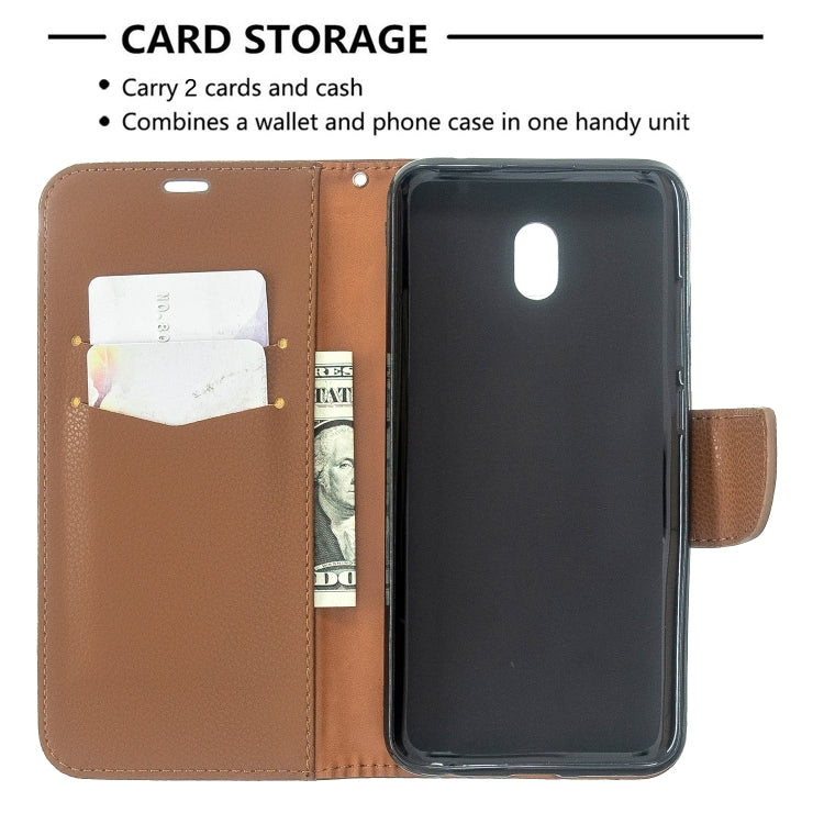 For Xiaomi Redmi 8A Litchi Texture Pure Color Horizontal Flip PU Leather Case with Holder & Card Slots & Wallet & Lanyard