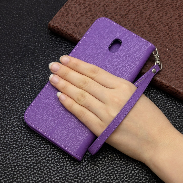 For Xiaomi Redmi 8A Litchi Texture Pure Color Horizontal Flip PU Leather Case with Holder & Card Slots & Wallet & Lanyard