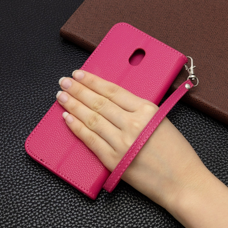 For Xiaomi Redmi 8A Litchi Texture Pure Color Horizontal Flip PU Leather Case with Holder & Card Slots & Wallet & Lanyard