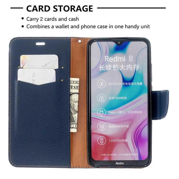For Xiaomi Redmi 8 Litchi Texture Pure Color Horizontal Flip PU Leather Case with Holder & Card Slots & Wallet & Lanyard