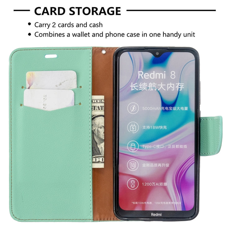 For Xiaomi Redmi 8 Litchi Texture Pure Color Horizontal Flip PU Leather Case with Holder & Card Slots & Wallet & Lanyard