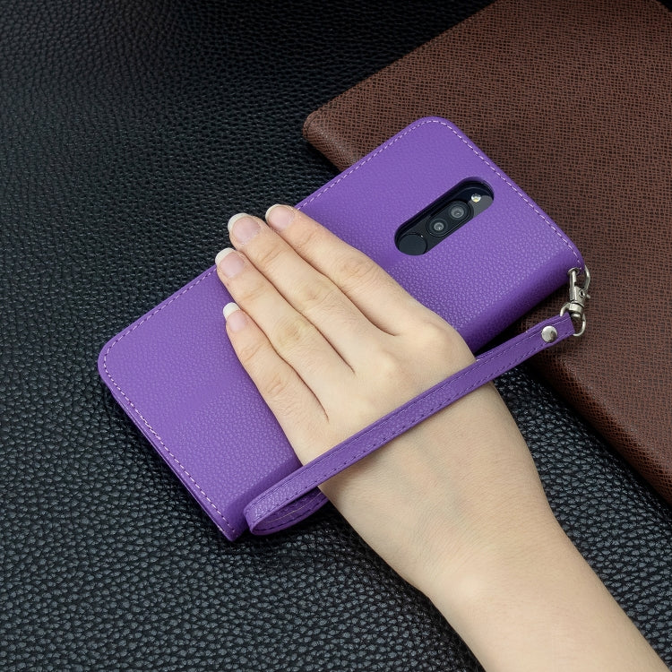 For Xiaomi Redmi 8 Litchi Texture Pure Color Horizontal Flip PU Leather Case with Holder & Card Slots & Wallet & Lanyard
