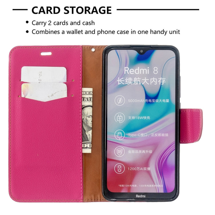 For Xiaomi Redmi 8 Litchi Texture Pure Color Horizontal Flip PU Leather Case with Holder & Card Slots & Wallet & Lanyard