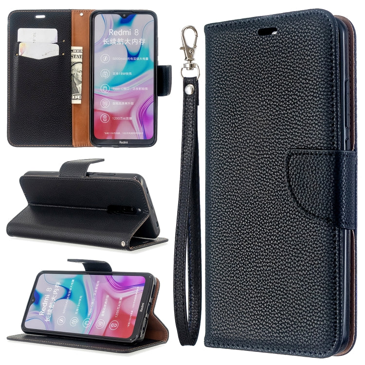 For Xiaomi Redmi 8 Litchi Texture Pure Color Horizontal Flip PU Leather Case with Holder & Card Slots & Wallet & Lanyard