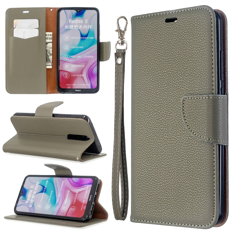 For Xiaomi Redmi 8 Litchi Texture Pure Color Horizontal Flip PU Leather Case with Holder & Card Slots & Wallet & Lanyard