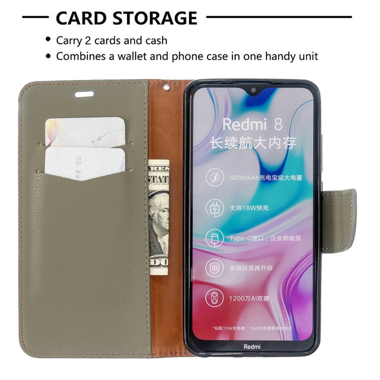 For Xiaomi Redmi 8 Litchi Texture Pure Color Horizontal Flip PU Leather Case with Holder & Card Slots & Wallet & Lanyard