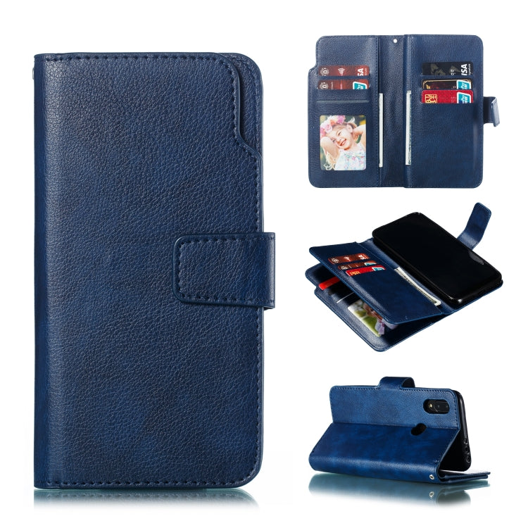 For Xiaomi Redmi 7 Litchi Texture Horizontal Flip Leather Case, with Nine Card Slots & Wallet & Photo Frame