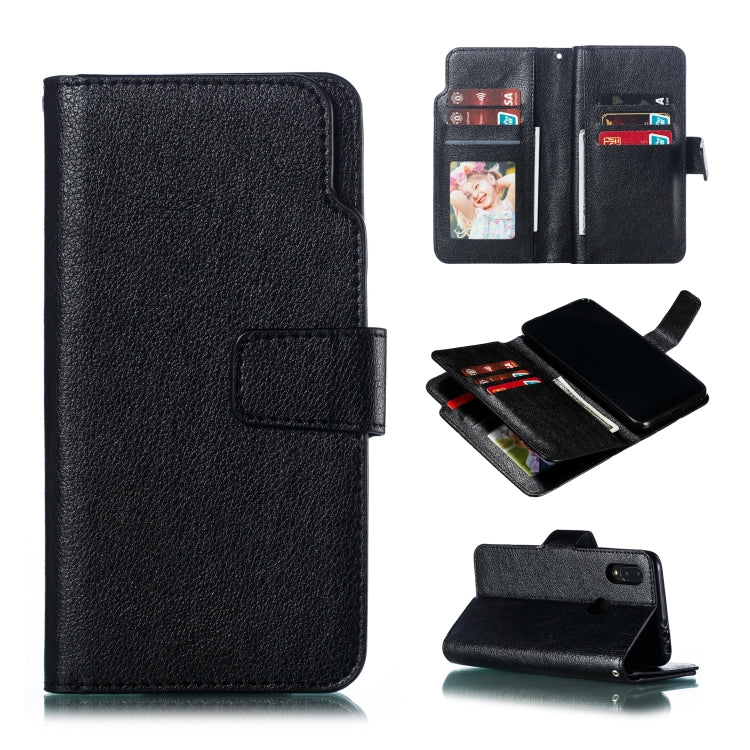 For Xiaomi Redmi 7 Litchi Texture Horizontal Flip Leather Case, with Nine Card Slots & Wallet & Photo Frame