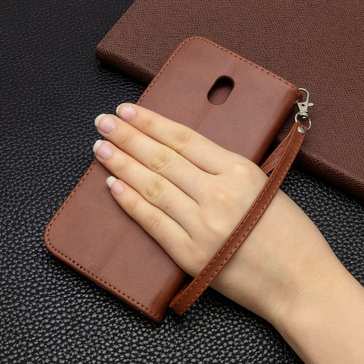 For Xiaomi Redmi 8A Lambskin Texture Pure Color Horizontal Flip PU Leather Case with Holder & Card Slots & Wallet & Lanyard