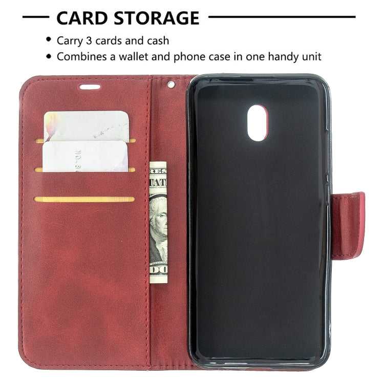 For Xiaomi Redmi 8A Lambskin Texture Pure Color Horizontal Flip PU Leather Case with Holder & Card Slots & Wallet & Lanyard
