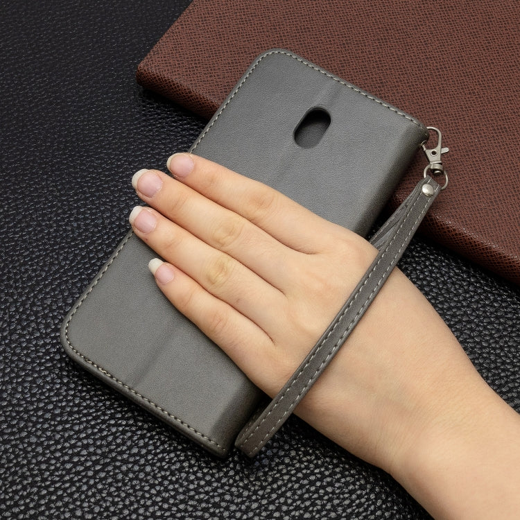 For Xiaomi Redmi 8A Lambskin Texture Pure Color Horizontal Flip PU Leather Case with Holder & Card Slots & Wallet & Lanyard