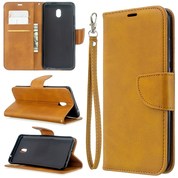 For Xiaomi Redmi 8A Lambskin Texture Pure Color Horizontal Flip PU Leather Case with Holder & Card Slots & Wallet & Lanyard
