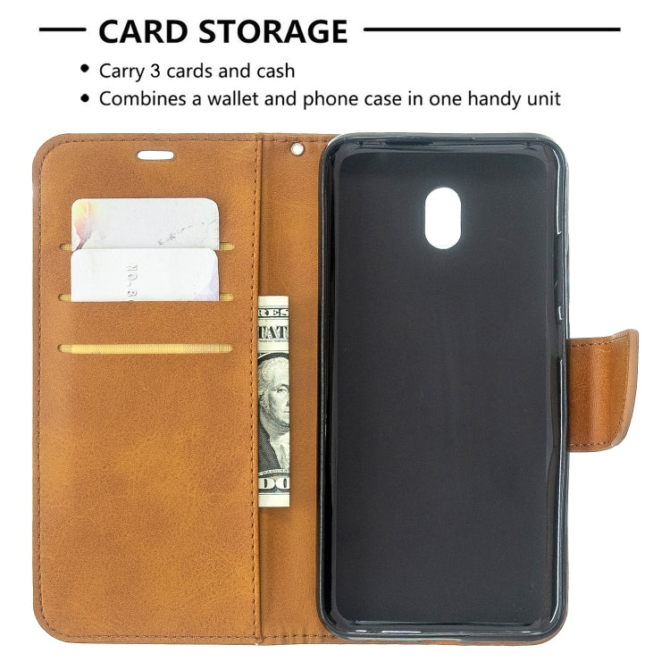 For Xiaomi Redmi 8A Lambskin Texture Pure Color Horizontal Flip PU Leather Case with Holder & Card Slots & Wallet & Lanyard