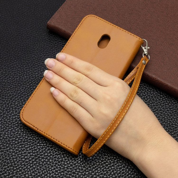 For Xiaomi Redmi 8A Lambskin Texture Pure Color Horizontal Flip PU Leather Case with Holder & Card Slots & Wallet & Lanyard