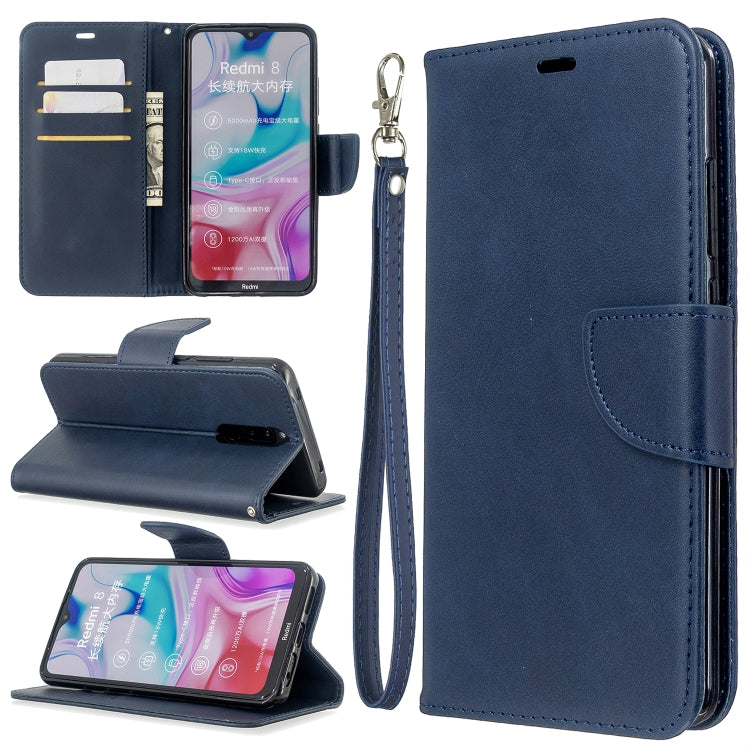 For Xiaomi Redmi 8 Lambskin Texture Pure Color Horizontal Flip PU Leather Case with Holder & Card Slots & Wallet & Lanyard