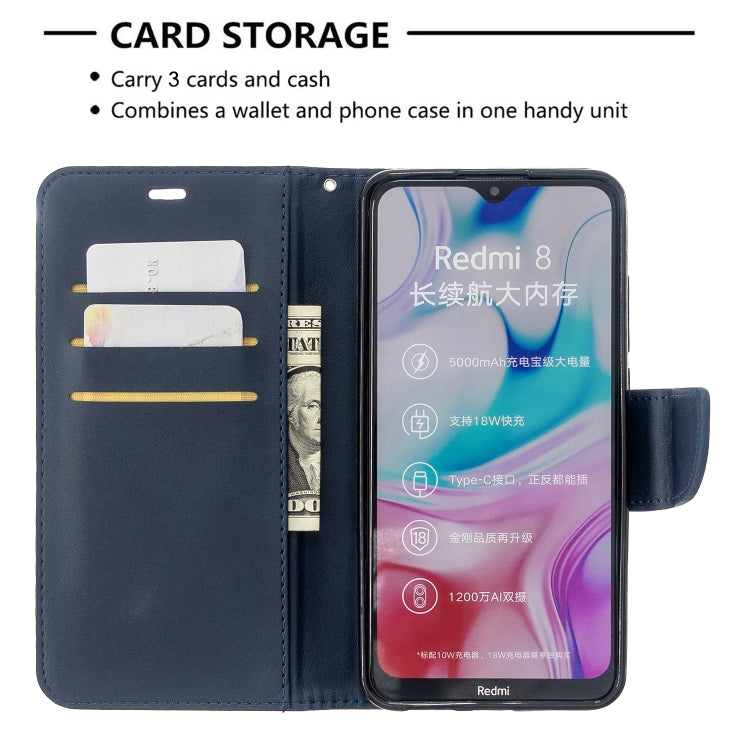 For Xiaomi Redmi 8 Lambskin Texture Pure Color Horizontal Flip PU Leather Case with Holder & Card Slots & Wallet & Lanyard
