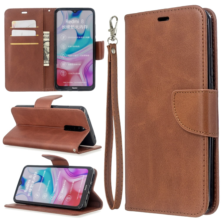 For Xiaomi Redmi 8 Lambskin Texture Pure Color Horizontal Flip PU Leather Case with Holder & Card Slots & Wallet & Lanyard