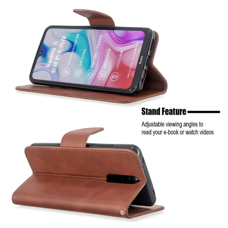For Xiaomi Redmi 8 Lambskin Texture Pure Color Horizontal Flip PU Leather Case with Holder & Card Slots & Wallet & Lanyard