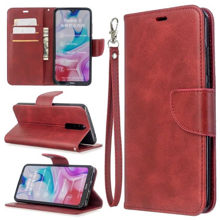 For Xiaomi Redmi 8 Lambskin Texture Pure Color Horizontal Flip PU Leather Case with Holder & Card Slots & Wallet & Lanyard