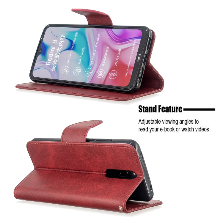 For Xiaomi Redmi 8 Lambskin Texture Pure Color Horizontal Flip PU Leather Case with Holder & Card Slots & Wallet & Lanyard