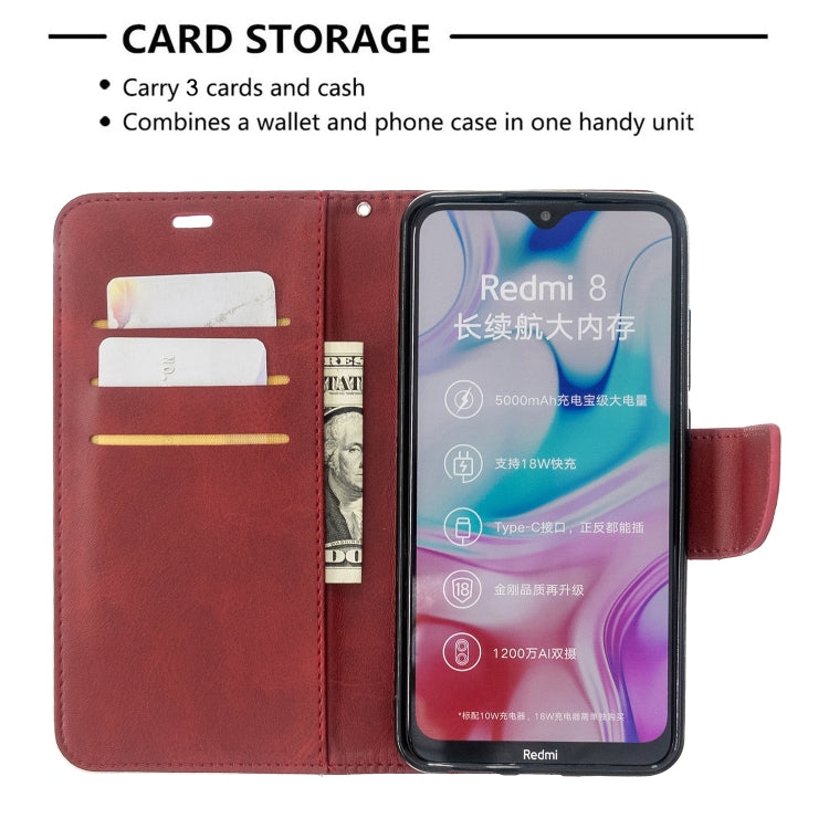 For Xiaomi Redmi 8 Lambskin Texture Pure Color Horizontal Flip PU Leather Case with Holder & Card Slots & Wallet & Lanyard