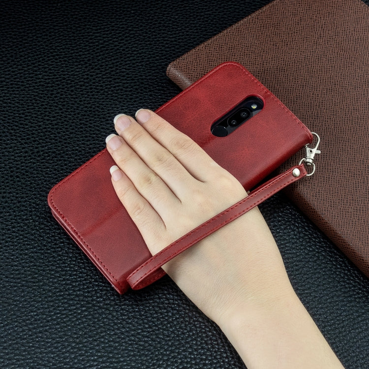 For Xiaomi Redmi 8 Lambskin Texture Pure Color Horizontal Flip PU Leather Case with Holder & Card Slots & Wallet & Lanyard