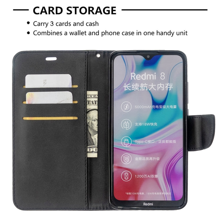 For Xiaomi Redmi 8 Lambskin Texture Pure Color Horizontal Flip PU Leather Case with Holder & Card Slots & Wallet & Lanyard