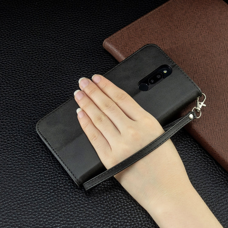 For Xiaomi Redmi 8 Lambskin Texture Pure Color Horizontal Flip PU Leather Case with Holder & Card Slots & Wallet & Lanyard