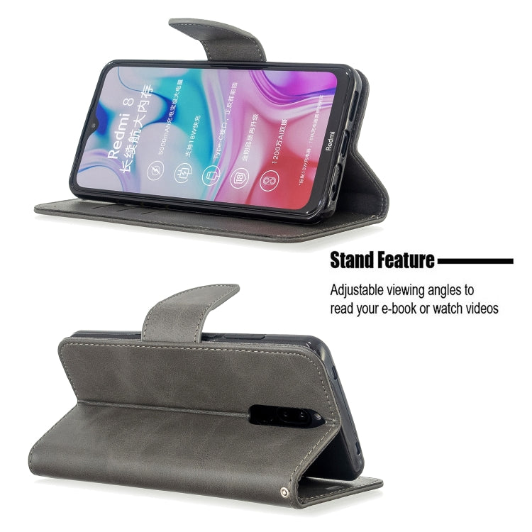 For Xiaomi Redmi 8 Lambskin Texture Pure Color Horizontal Flip PU Leather Case with Holder & Card Slots & Wallet & Lanyard