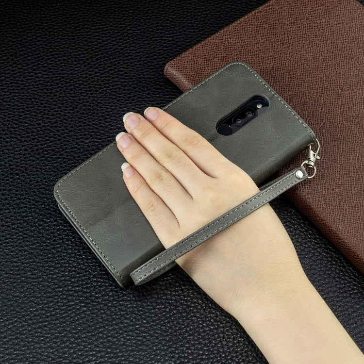 For Xiaomi Redmi 8 Lambskin Texture Pure Color Horizontal Flip PU Leather Case with Holder & Card Slots & Wallet & Lanyard