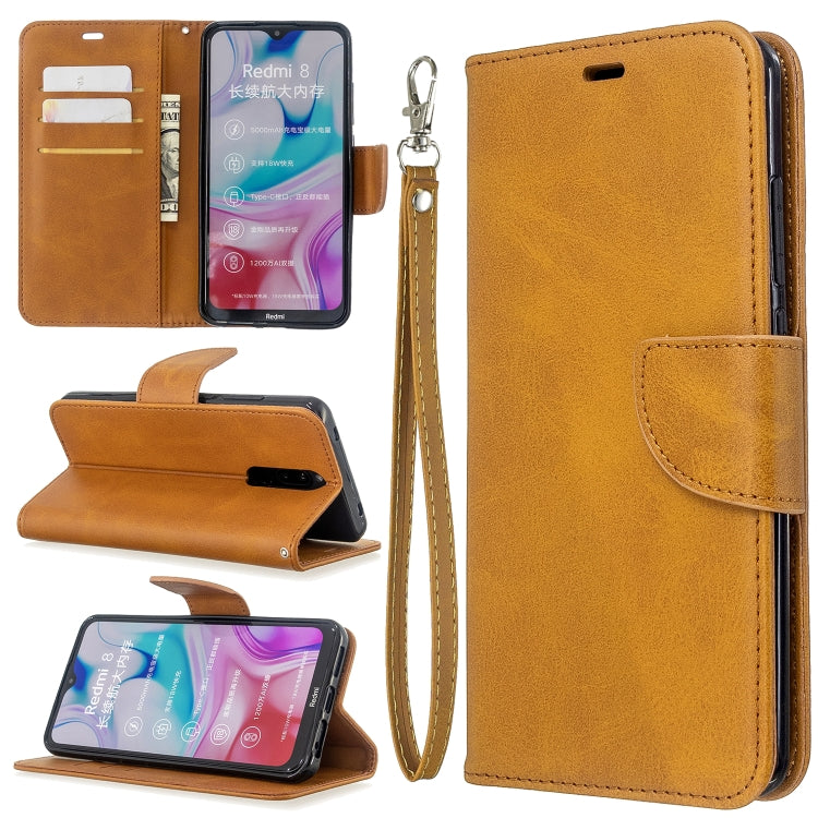 For Xiaomi Redmi 8 Lambskin Texture Pure Color Horizontal Flip PU Leather Case with Holder & Card Slots & Wallet & Lanyard