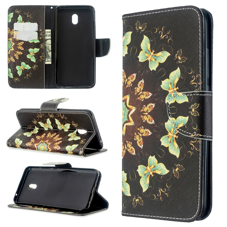 For Xiaomi Redmi 8A Colored Drawing Pattern Horizontal Flip Leather Case with Holder & Card Slots & Wallet