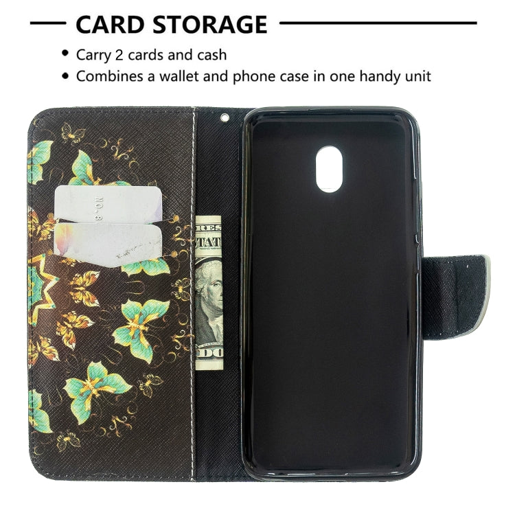 For Xiaomi Redmi 8A Colored Drawing Pattern Horizontal Flip Leather Case with Holder & Card Slots & Wallet