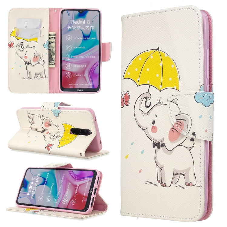 For Xiaomi Redmi 8 Colored Drawing Pattern Horizontal Flip Leather Case with Holder & Card Slots & Wallet
