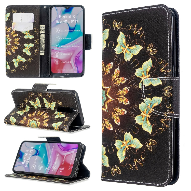 For Xiaomi Redmi 8 Colored Drawing Pattern Horizontal Flip Leather Case with Holder & Card Slots & Wallet