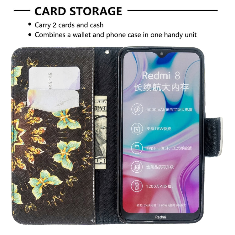 For Xiaomi Redmi 8 Colored Drawing Pattern Horizontal Flip Leather Case with Holder & Card Slots & Wallet