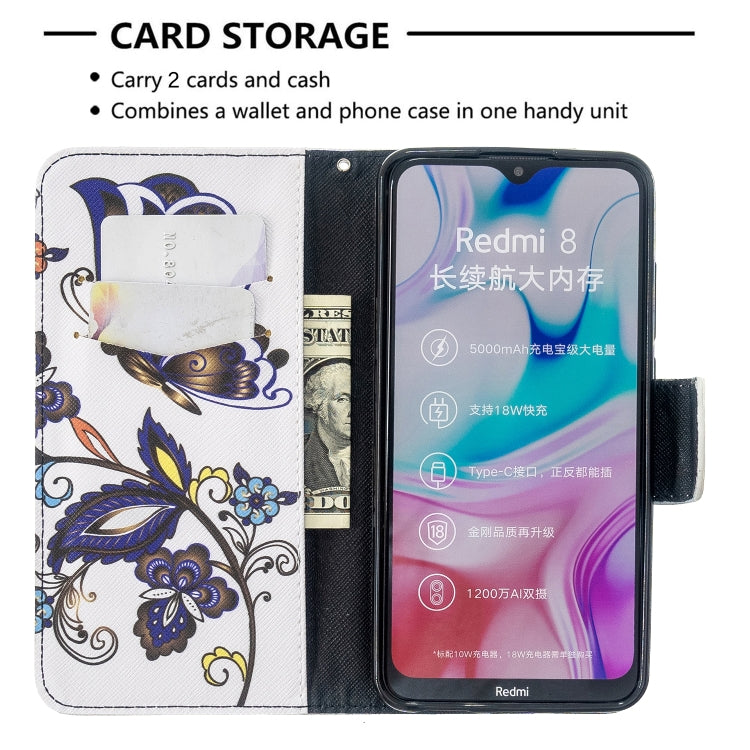 For Xiaomi Redmi 8 Colored Drawing Pattern Horizontal Flip Leather Case with Holder & Card Slots & Wallet