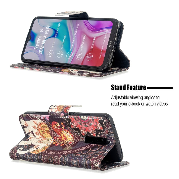 For Xiaomi Redmi 8 Colored Drawing Pattern Horizontal Flip Leather Case with Holder & Card Slots & Wallet
