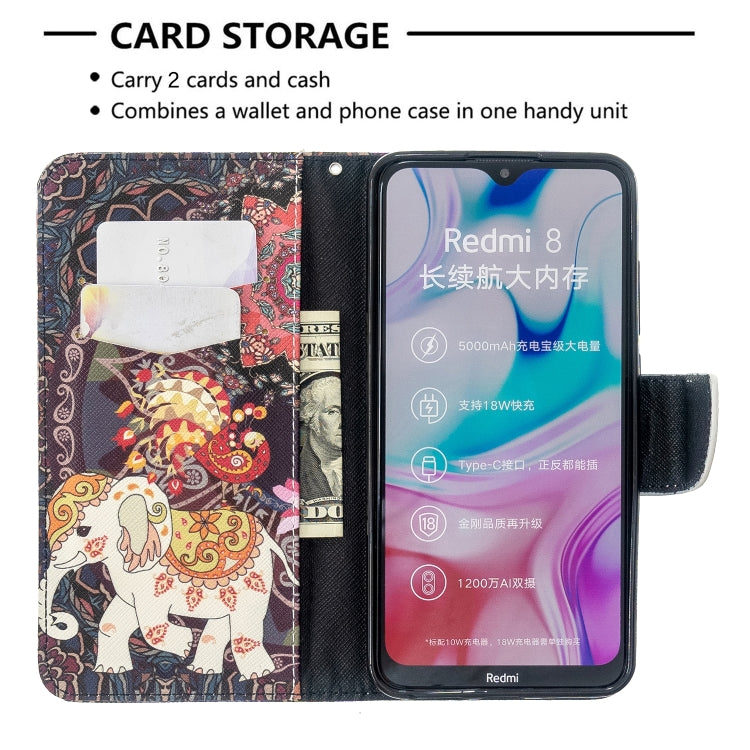 For Xiaomi Redmi 8 Colored Drawing Pattern Horizontal Flip Leather Case with Holder & Card Slots & Wallet
