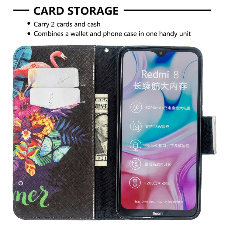 For Xiaomi Redmi 8 Colored Drawing Pattern Horizontal Flip Leather Case with Holder & Card Slots & Wallet