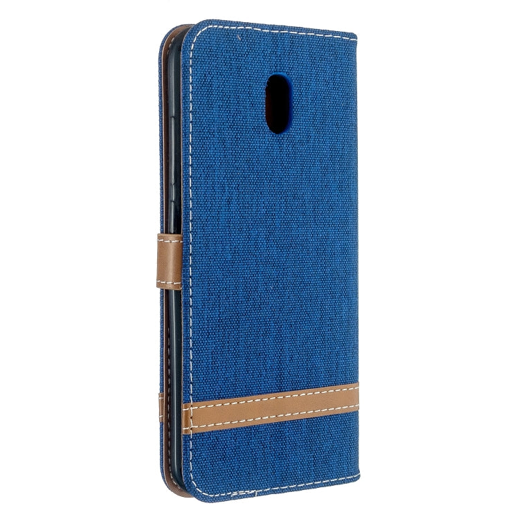 For Xiaomi Redmi 8A Color Matching Denim Texture Horizontal Flip PU Leather Case with Holder & Card Slots & Wallet & Lanyard