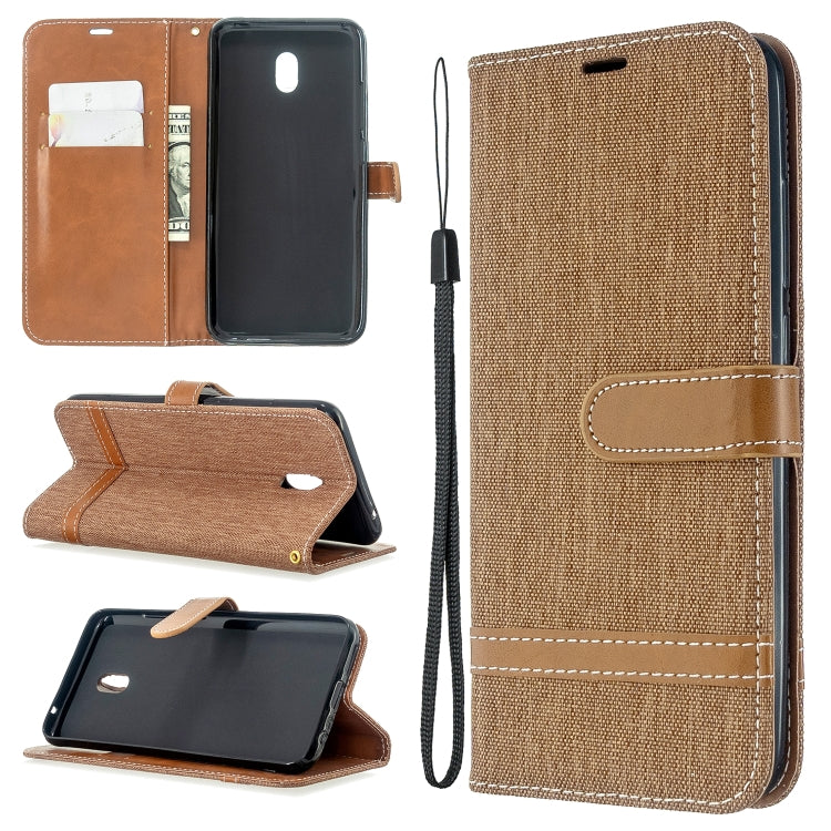 For Xiaomi Redmi 8A Color Matching Denim Texture Horizontal Flip PU Leather Case with Holder & Card Slots & Wallet & Lanyard