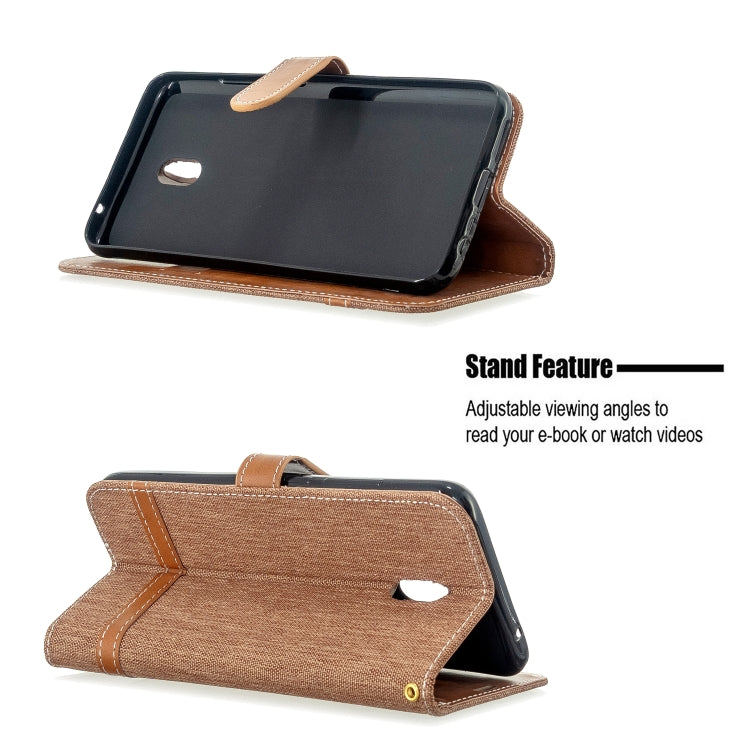 For Xiaomi Redmi 8A Color Matching Denim Texture Horizontal Flip PU Leather Case with Holder & Card Slots & Wallet & Lanyard