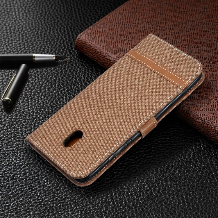 For Xiaomi Redmi 8A Color Matching Denim Texture Horizontal Flip PU Leather Case with Holder & Card Slots & Wallet & Lanyard