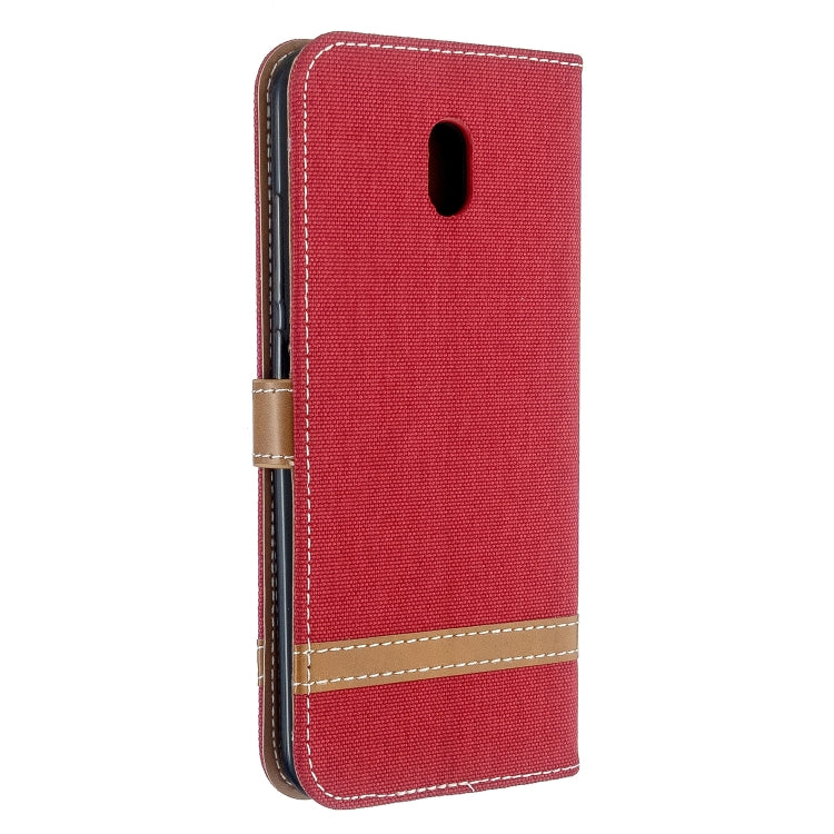 For Xiaomi Redmi 8A Color Matching Denim Texture Horizontal Flip PU Leather Case with Holder & Card Slots & Wallet & Lanyard