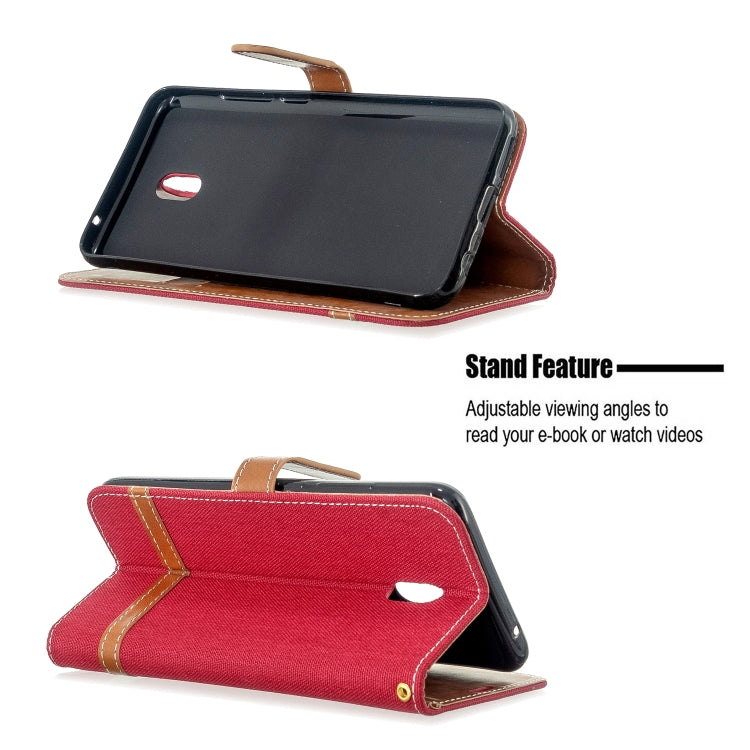 For Xiaomi Redmi 8A Color Matching Denim Texture Horizontal Flip PU Leather Case with Holder & Card Slots & Wallet & Lanyard