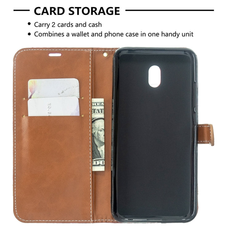 For Xiaomi Redmi 8A Color Matching Denim Texture Horizontal Flip PU Leather Case with Holder & Card Slots & Wallet & Lanyard