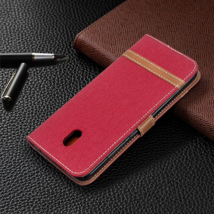 For Xiaomi Redmi 8A Color Matching Denim Texture Horizontal Flip PU Leather Case with Holder & Card Slots & Wallet & Lanyard